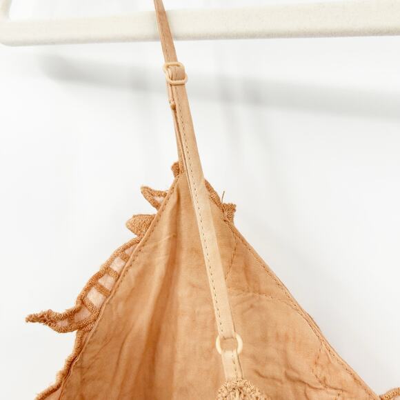 NWT Zara Womens Boho Vacation Embroidered Knit Tie Dye Maxi Dress Size S Beige - Picture 10 of 12